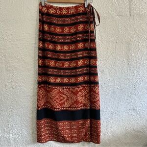 Vintage Limited America 100% Silk Wrap Skirt Womans  Small Boho Skirt 90s Rare